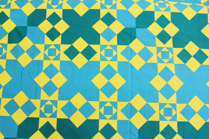 Soft Cotton Geometrical Print 250 TC Cotton Fitted Bedsheet In Yellow At Best Prices