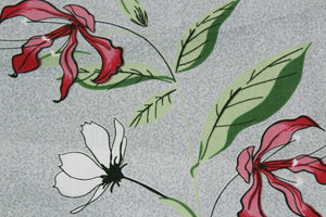 Soft Cotton Floral print 250 TC fitted bedsheet in Grey At Best Prices
