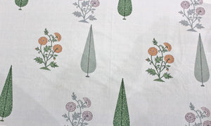 Soft Cotton Floral print 250 TC fitted bedsheet in Orange At Best Prices