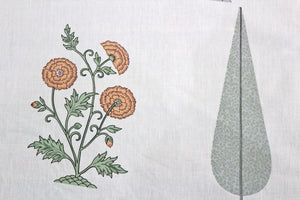 Soft Cotton Floral print 250 TC fitted bedsheet in Orange At Best Prices