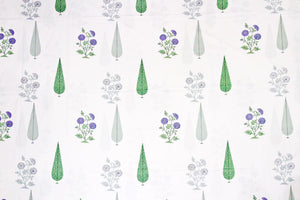 Soft cotton Floral print 250 TC fitted bedsheet in Purple At Online