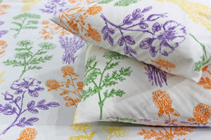 Soft cotton Floral print 250 TC fitted bedsheet in Purple At Best Prices