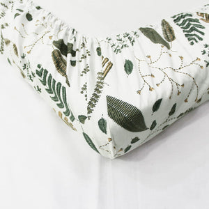 Soft Cotton Floral Print 250 TC Fitted Bedsheet In Green Online In India