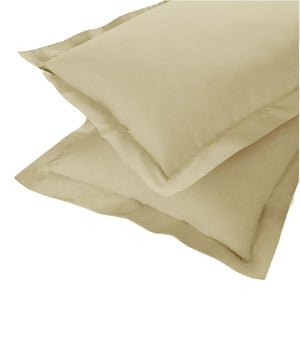 Soft 210 TC Plain Cotton Pillow Cover Set In Khaki Online In India(2 Pcs)