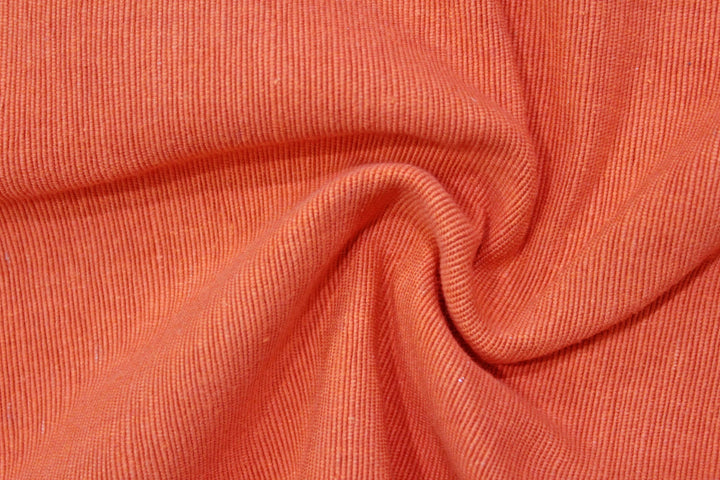 Orange Handloom Corded Weave 330 GSM Plain Cotton Fabric (122 cms) online in India