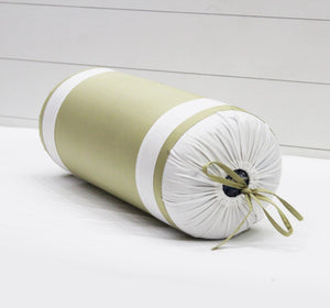 400 TC Luxurious Cotton Satin Bolster Cover Set in Light Green-2Pcs