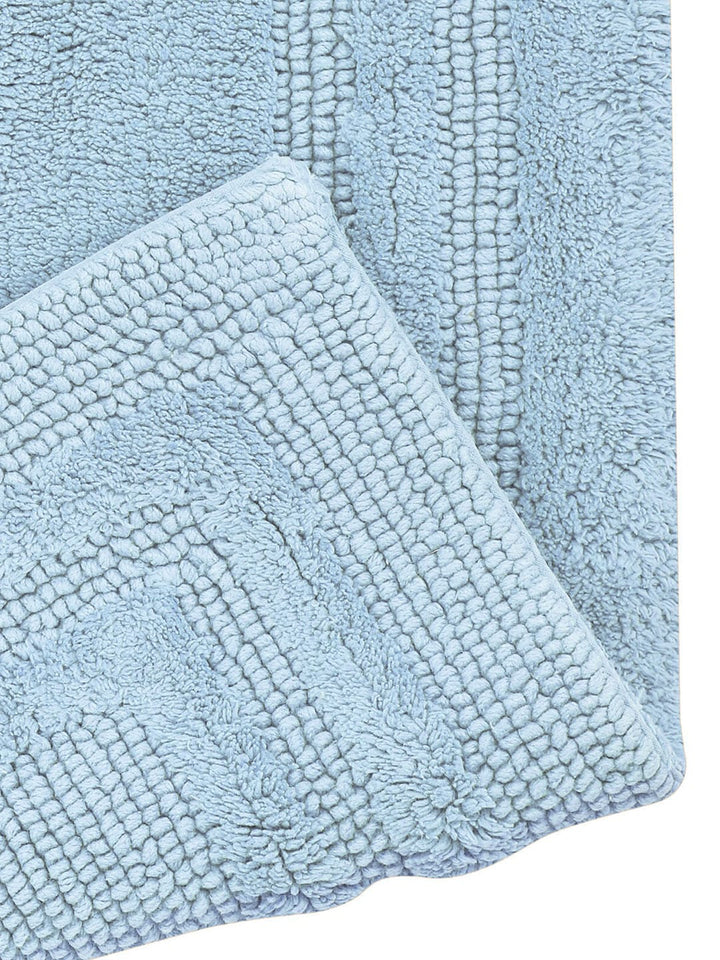 Non Slip Luxury Reversible Cotton Bathmat In Light Sky Online At Best Prices