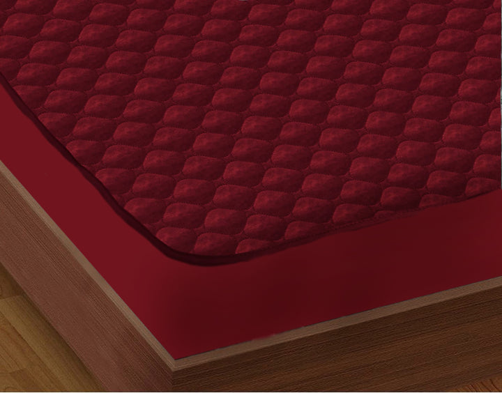 Maroon Premium Fitted Water Proof Mattress Protector online in India