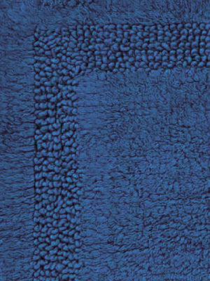 Non Slip Luxury Reversible Cotton Bathmat In Marine Blue Online At Best Prices