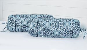 Soft Blue Modern Art Print Cotton Satin Bolster Cover Set online in India