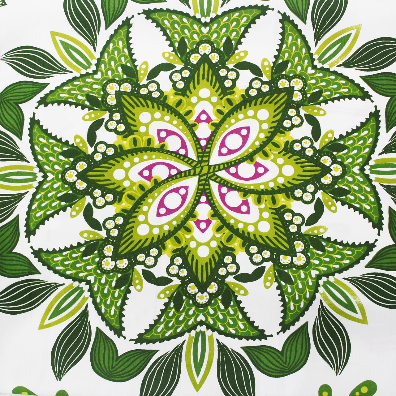 Soft Green Floral Print Cotton Bolster Cover Set (2 Pcs) online in India