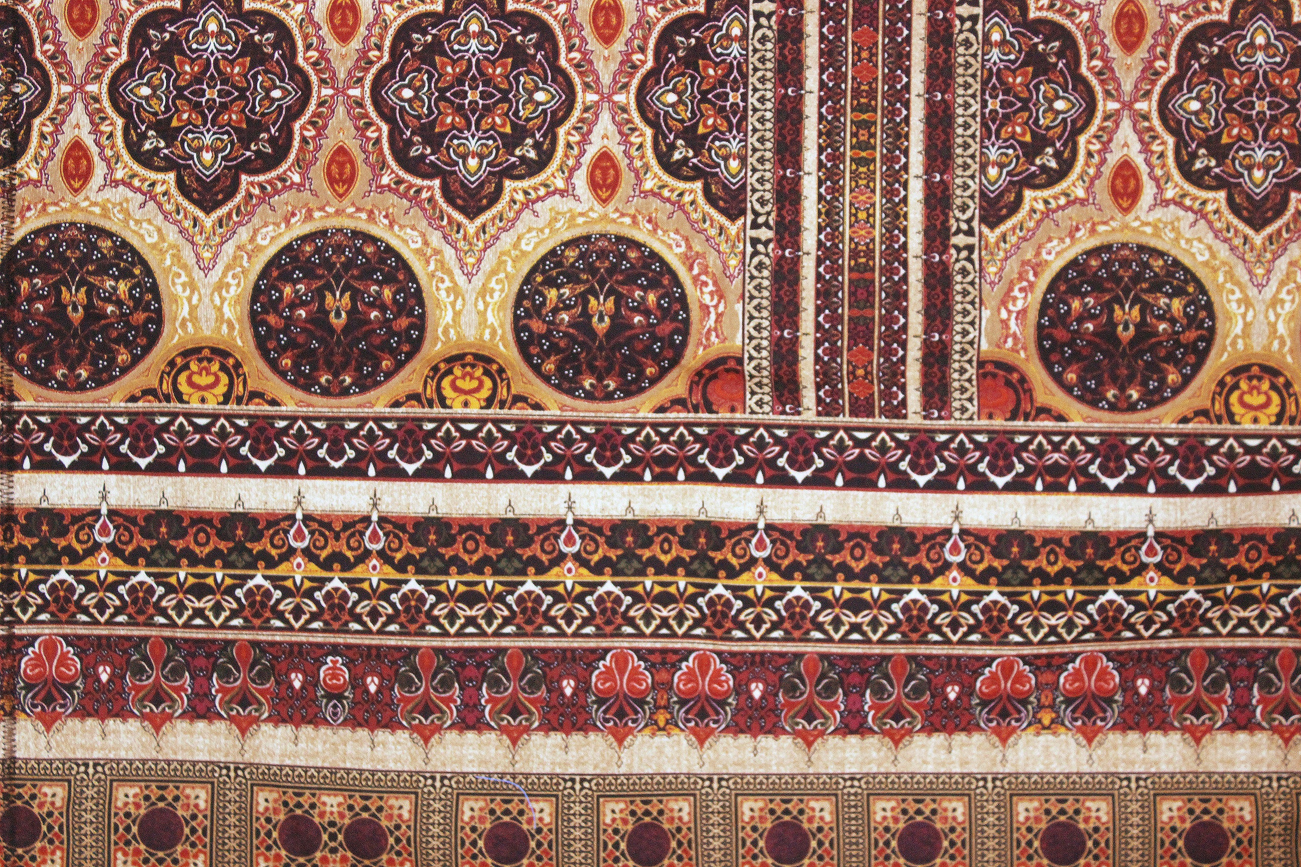 MARVEL Printed Cotton Traditional 1 Pc Table Cover - Brown
