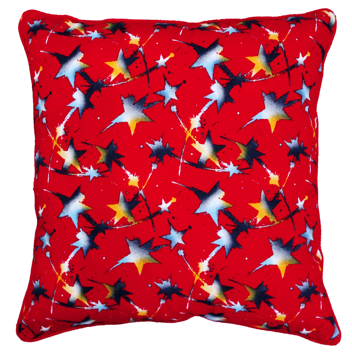Quartz Printed Star Cotton 2 Pcs Cushion Cover - Red