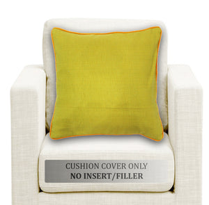 Soft Woven Corded Stripe Cotton Cushion Cover Set in Mehndi Green online at best prices(2Pcs)