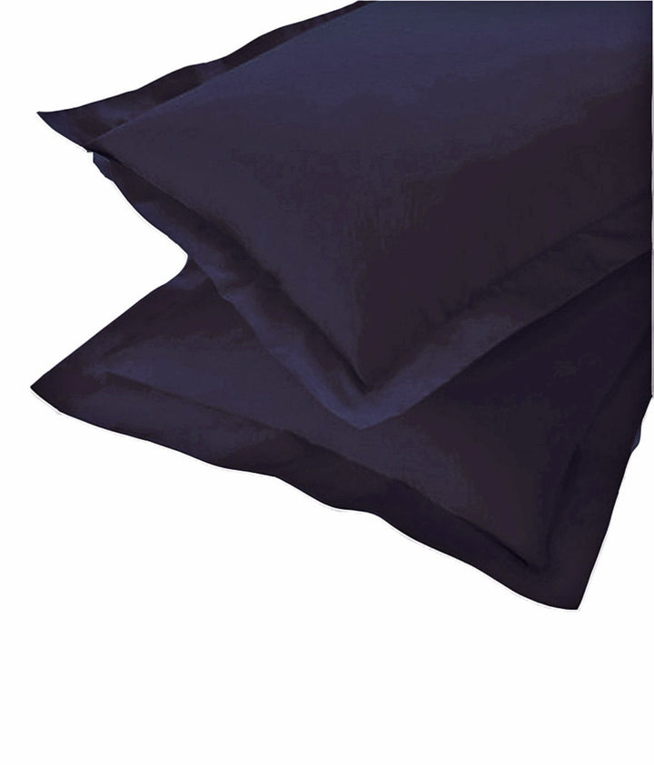 Soft 210 TC Plain Cotton Pillow Cover Set In Navy Blue Online In India(2 Pcs)