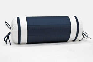 400 TC Luxurious Cotton Satin Bolster Cover Set in Navy Blue-2Pcs