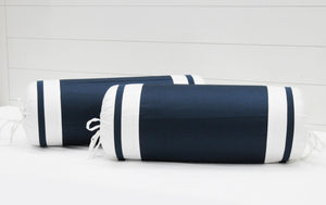 400 TC Luxurious Cotton Satin Bolster Cover Set in Navy Blue-2Pcs