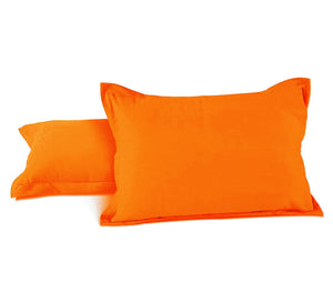 Soft 210 TC Plain Cotton Pillow Cover Set In Orange Online In India(2 Pcs)