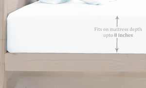 Soft Print 210 TC Single Fitted Bedsheet In White At Best Prices