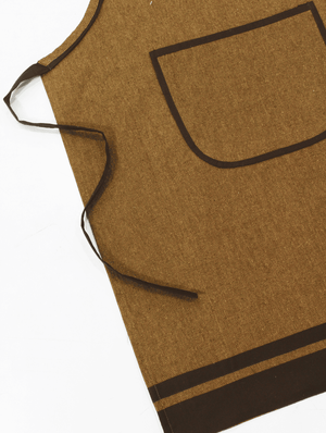 Stylish Coffee Gold Handwoven Cotton Kitchen Apron (1 Pc) Online In India