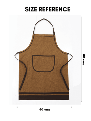 Stylish Coffee Gold Handwoven Cotton Kitchen Apron (1 Pc) Online In India