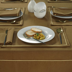 Soft Camel Brown Woven Cotton Plain Napkins Set online in India