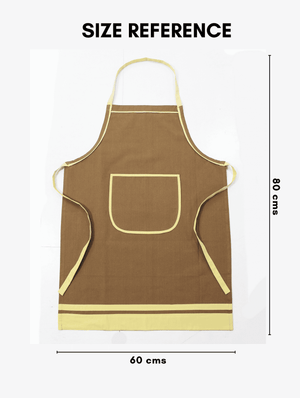 Stylish Camel Brown Handwoven Cotton Kitchen Apron (1 Pc) Online In India