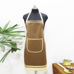 Stylish Camel Brown Handwoven Cotton Kitchen Apron (1 Pc) Online In India