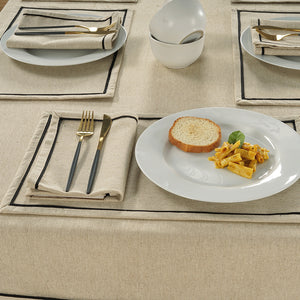 Soft Natural Brown Woven Cotton Plain Napkins Set online in India