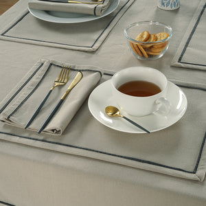 Soft Khaki Woven Cotton Plain Napkins Set online in India