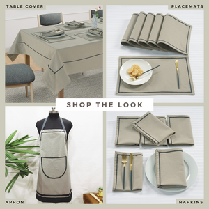 Soft Khaki Woven Cotton Plain Napkins Set online in India
