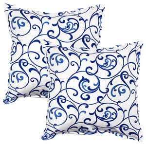 Soft Floral print Blue Cotton Cushion Cover Set online in India