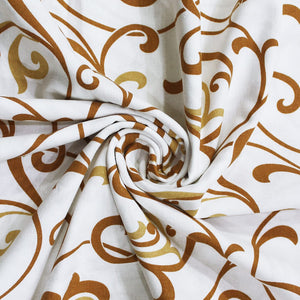 Soft Mustard 144 TC Floral Print Cotton Fabric(231 cms) online in India