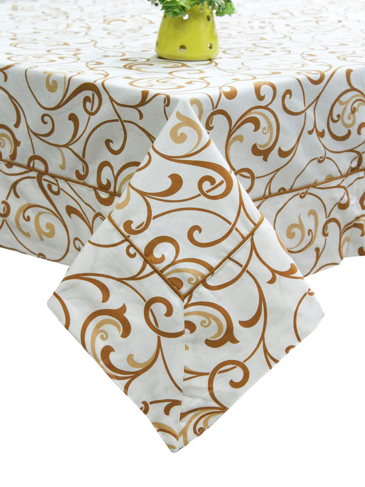 Prism Mustard Printed Cotton Floral Table Cover(1 Pc) online in India