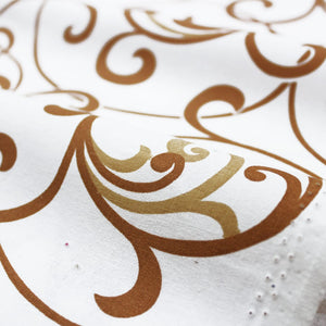 Soft Mustard 144 TC Floral Print Cotton Fabric(231 cms) online in India