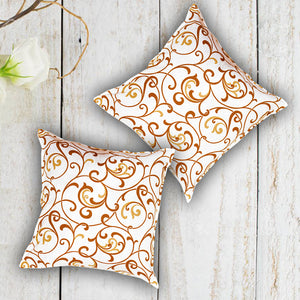 Soft Floral print Mustard Cotton Cushion Cover Set online in India