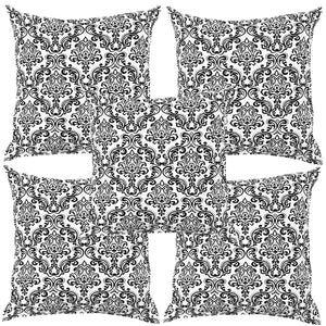 Soft Damask print Black Cotton Cushion Cover Set online in India