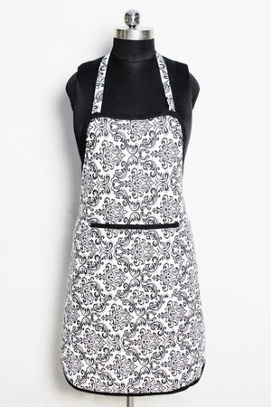 Prism Black Damask Cotton Kitchen Apron(1 Pc) online in India