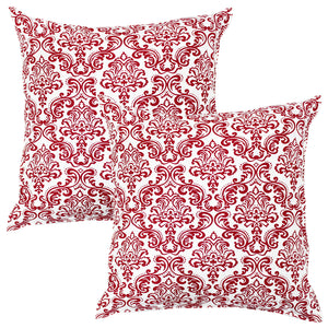 Soft Damask print Maroon Cotton Cushion Cover Set online in India