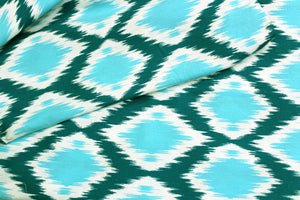 Prism Aqua Printed Cotton Damask Table Cover(1 Pc) online in India