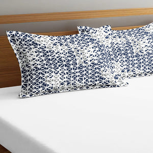 Soft Geometrical Print Pillow Cover Set In Blue Online At Best prices(2 Pcs)