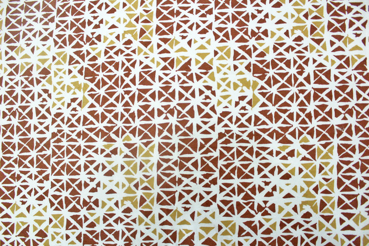 Soft Brown 144 TC Geometrical Print Cotton Fabric(231 cms) online in India 