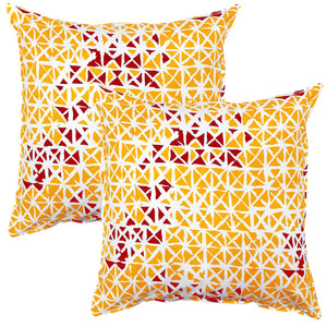 Soft Geometrical print Maroon & Mustard Cotton Cushion Cover Set online in India