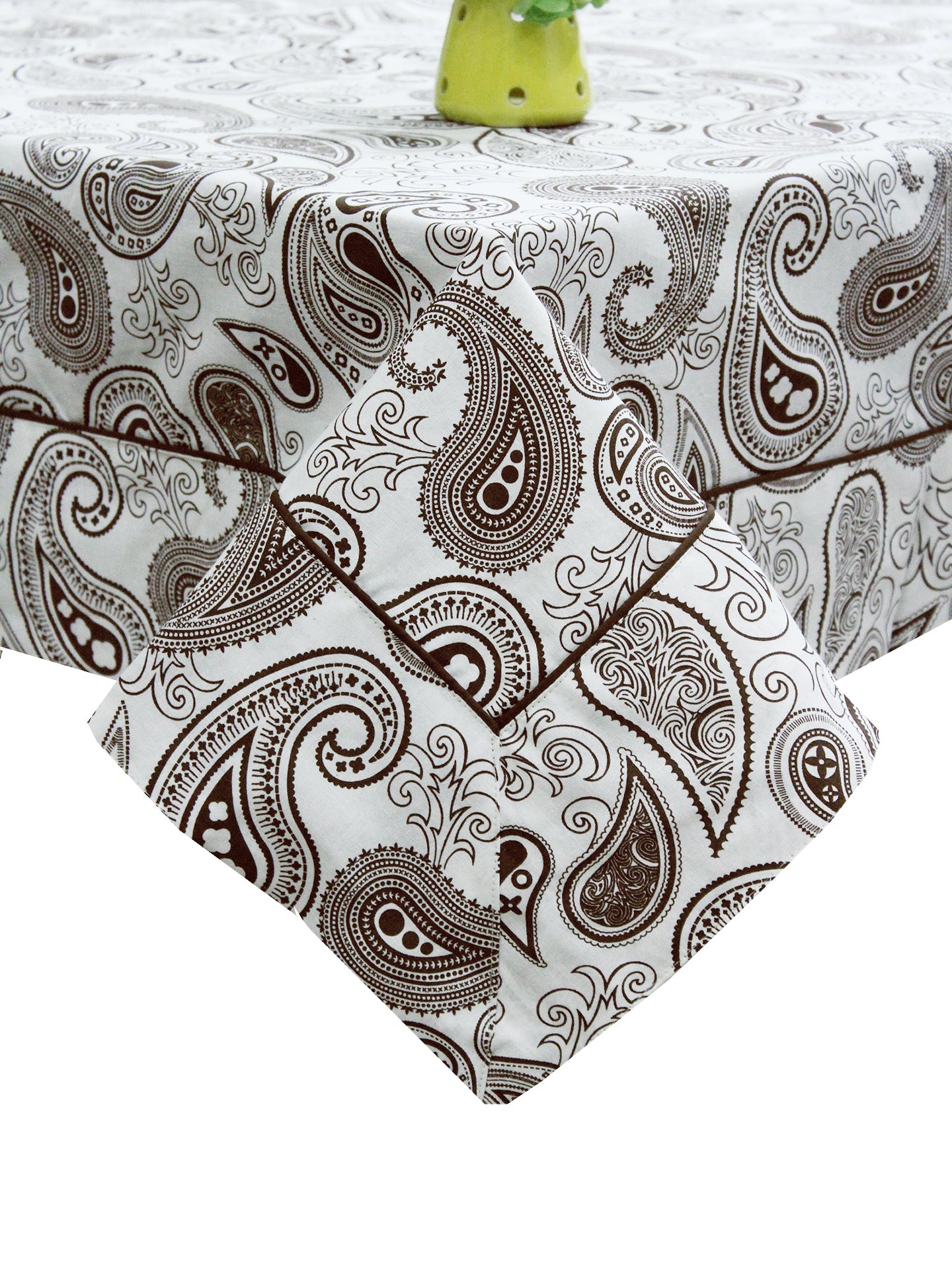 Prism Brown Printed Cotton Damask Table Cover(1 Pc) online in India
