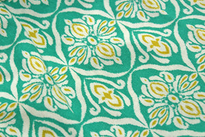 Soft Aqua 144 TC Floral Print Cotton Fabric(231 cms) online in India
