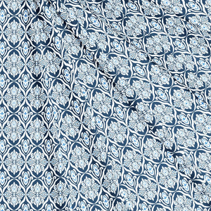 Soft Blue 144 TC Floral Print Cotton Fabric(231 cms) online in India