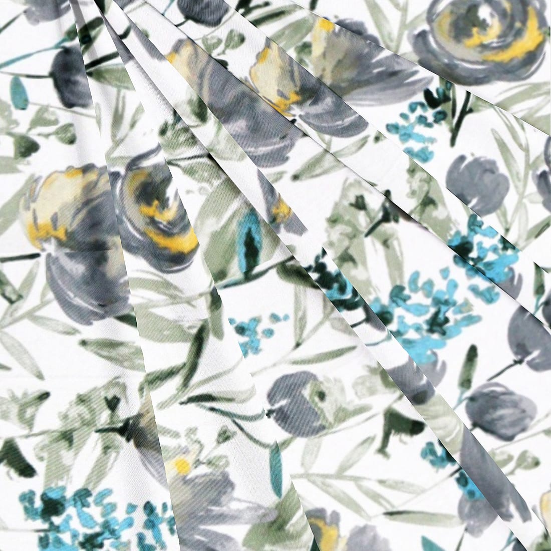 Printed 144 TC Prism Floral Cotton Fabric 88" (224 cms) - Aqua