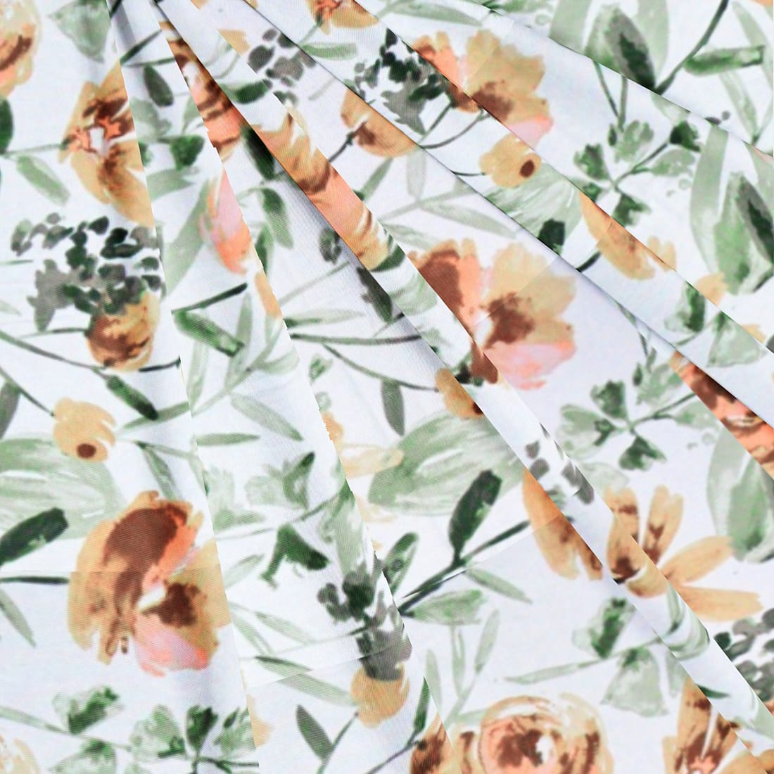 Printed 144 TC Prism Floral Cotton Fabric 88" (224 cms) - Brown