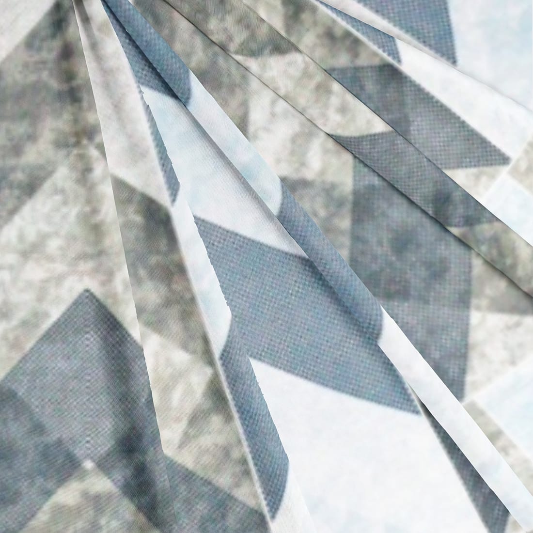 Printed 144 TC Prism Geometrical Cotton Fabric 88" (224 cms) - Blue