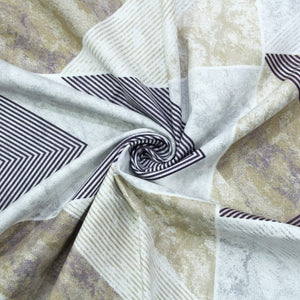 Soft Brown 144 TC Geometrical Print Cotton Fabric(224 cms) online in India